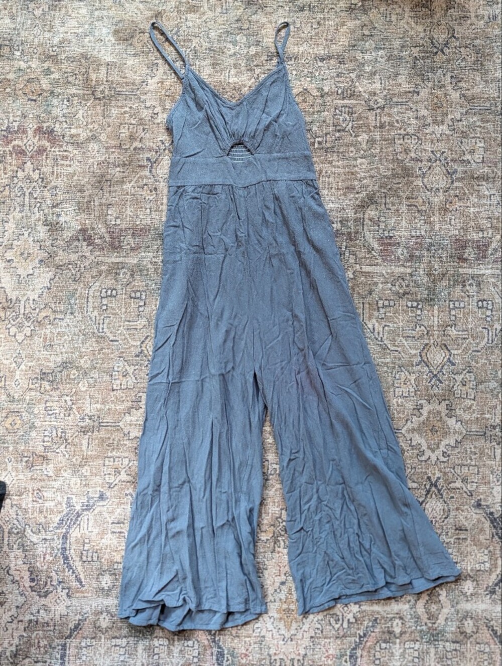Women’s Sleeveless Wide-Leg Jumpsuit in Slate Blue